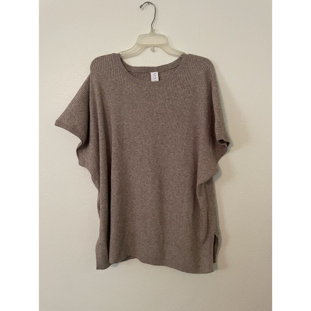 Lane Bryant Livi Mesh Knit Sweater Soft Beige Womens Size 22/24
